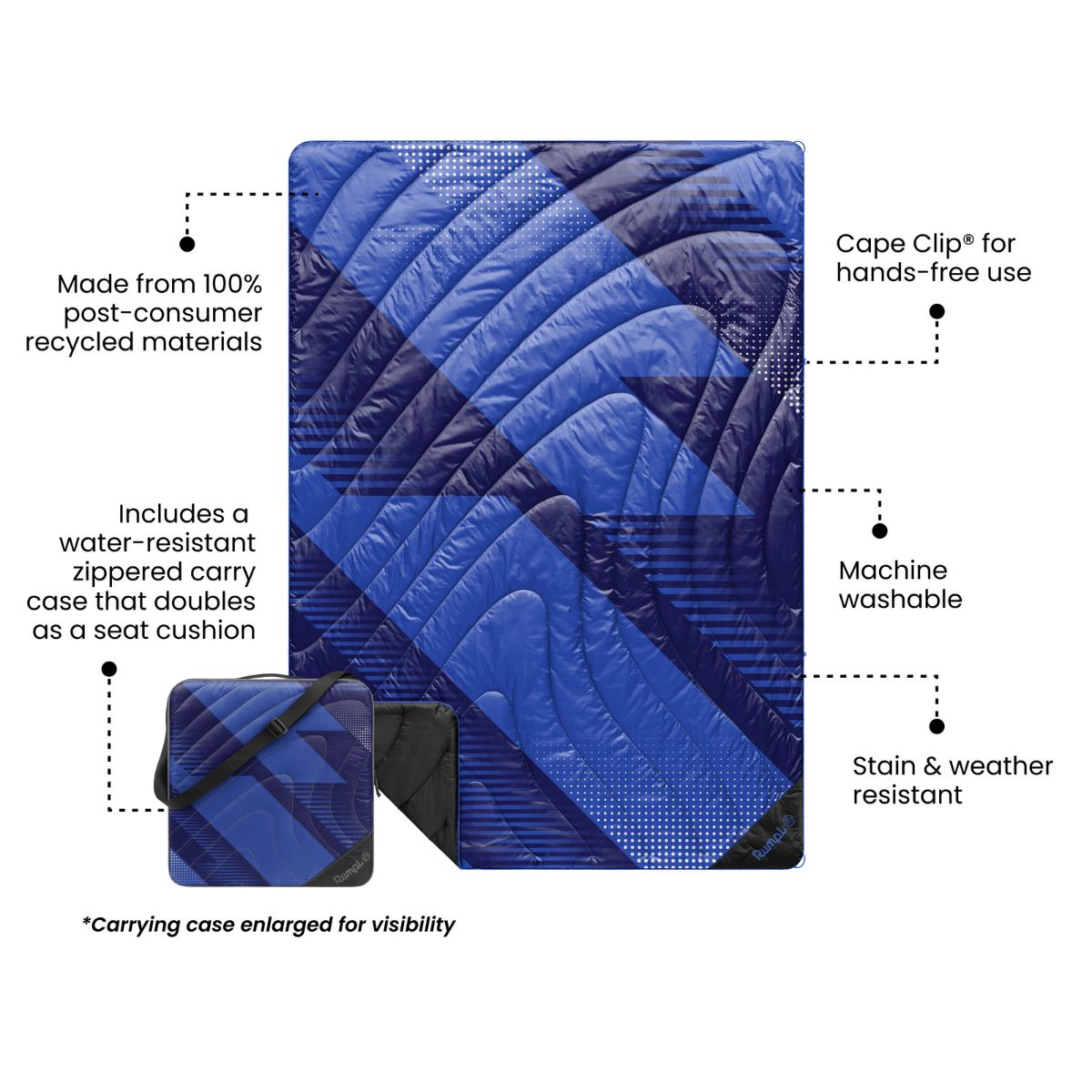 Gametime Puffy Blanket - Blue / Blue - Image 3