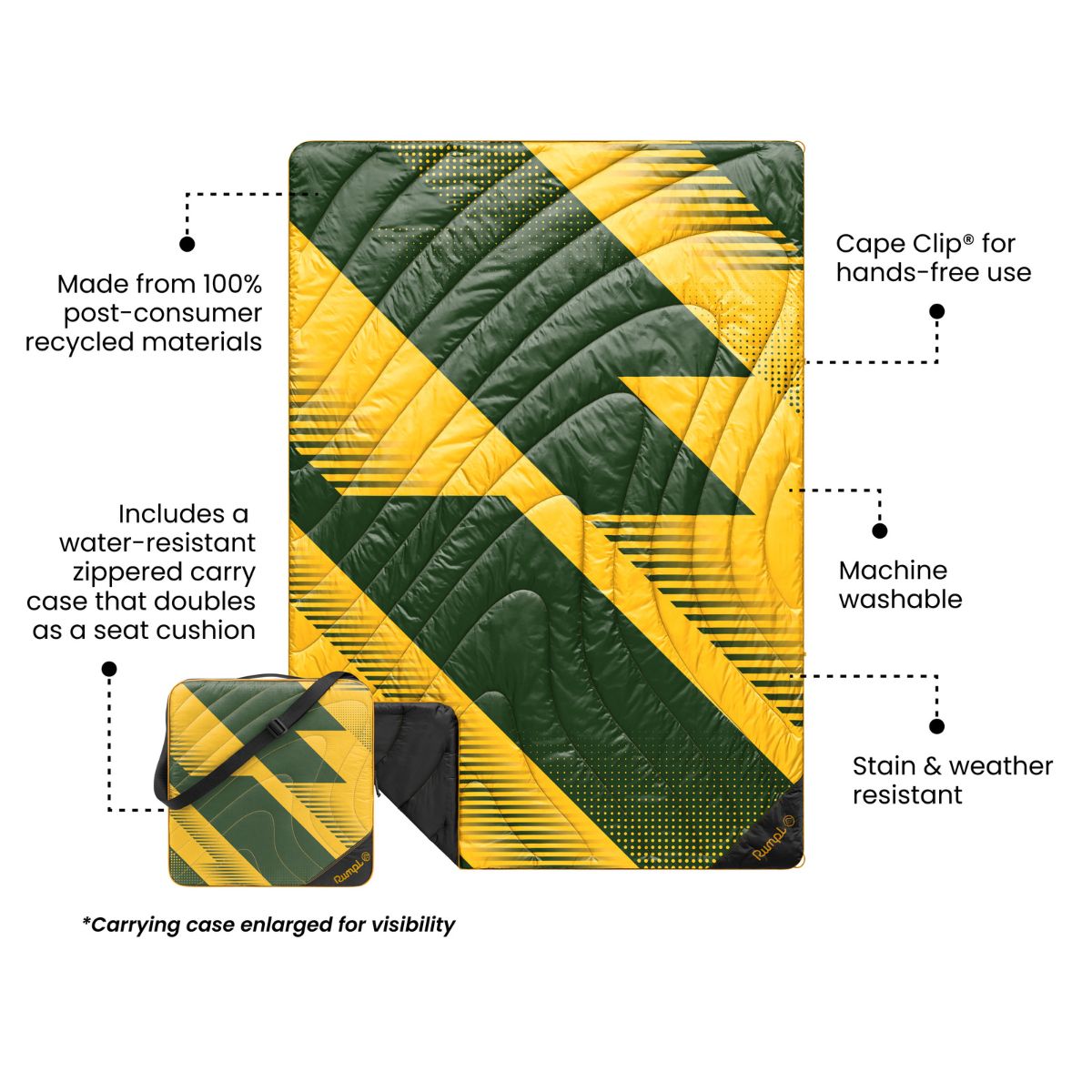 Gametime Puffy Blanket - Green / Yellow - Image 3