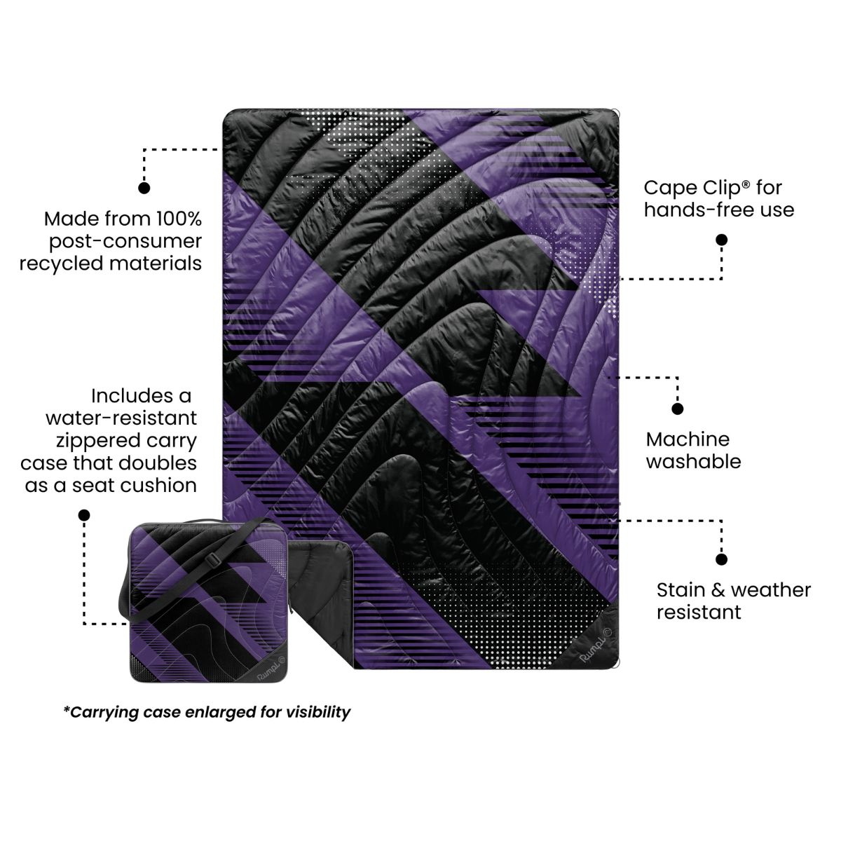 Gametime Puffy Blanket - Purple / Black - Image 3
