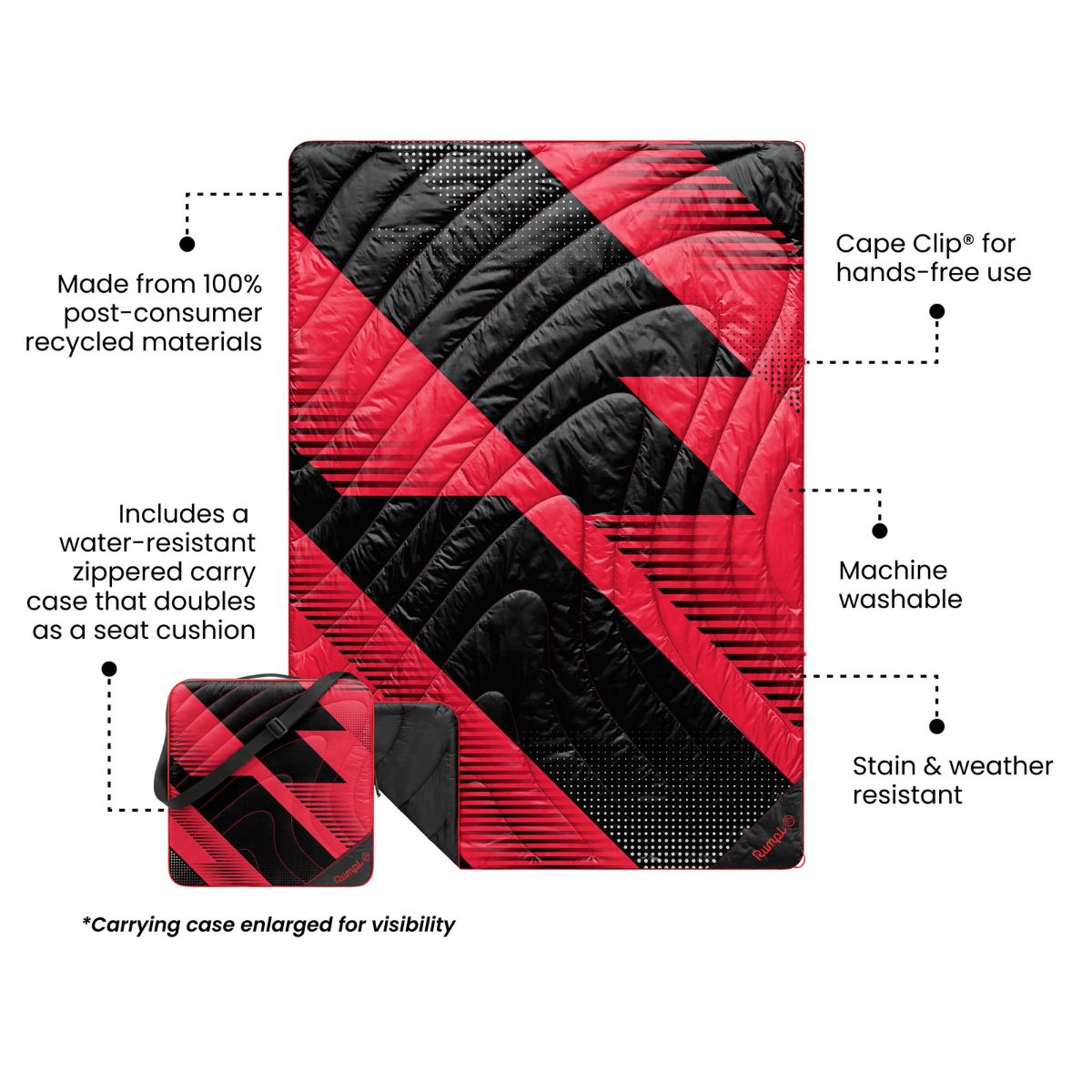Gametime Puffy Blanket - Red / Black - Image 3