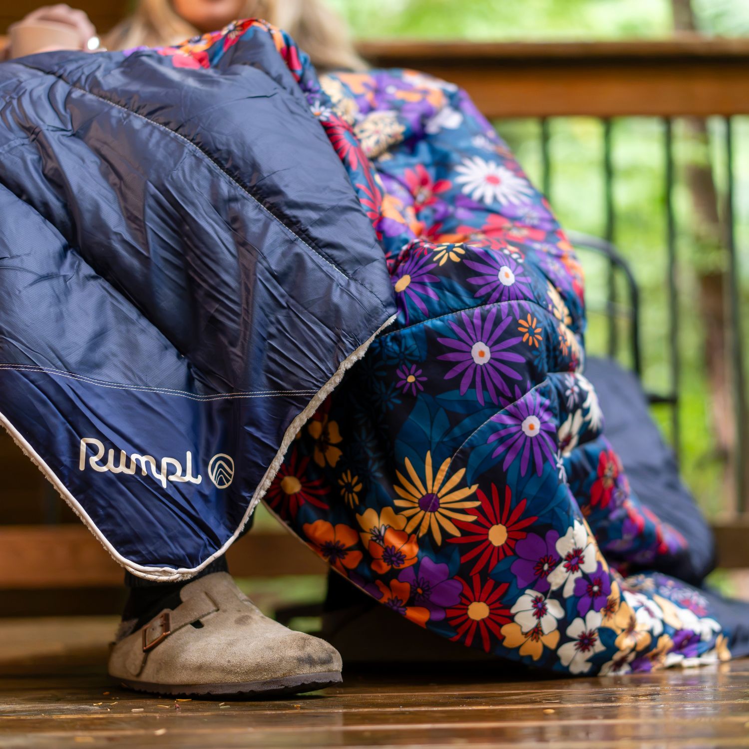 Fleece Puffy Blanket - Midnight Bloom - Image 8