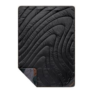 Fleece Puffy Blanket - Puzzled Black