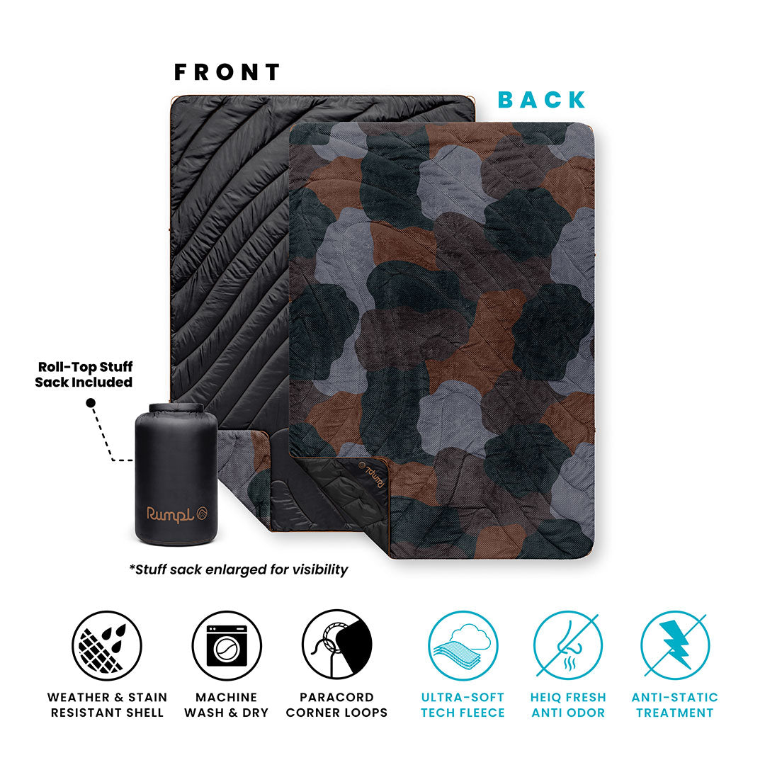 Fleece Puffy Blanket - Puzzled Black - Image 4