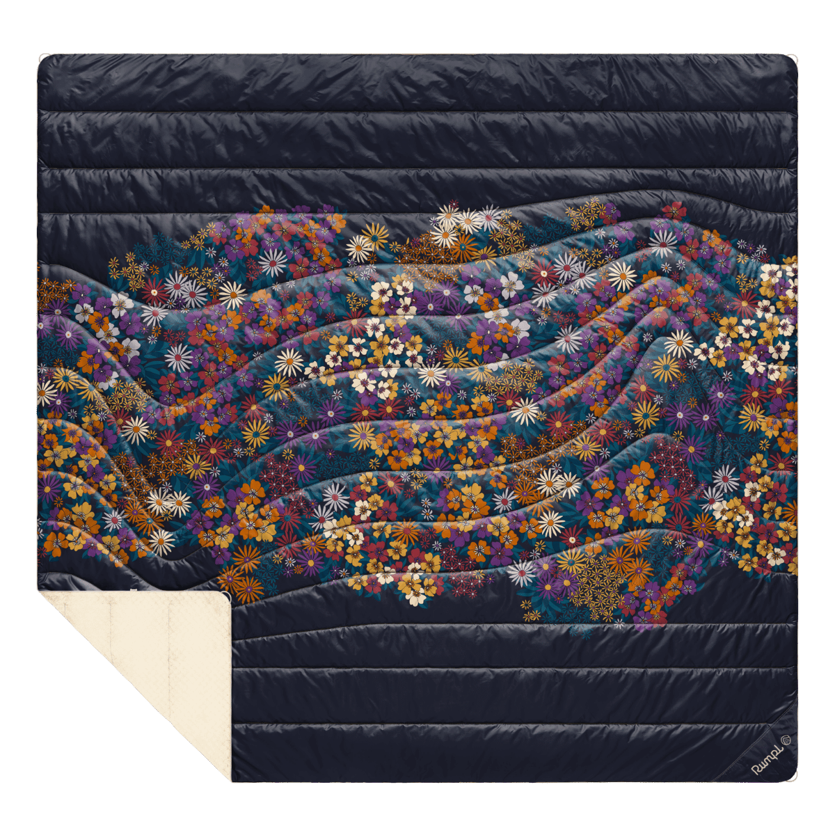 Fleece Puffy Blanket - Midnight Bloom - Image 12