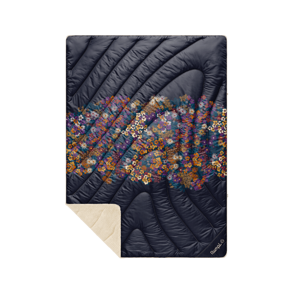 Fleece Puffy Blanket - Midnight Bloom - Image 18