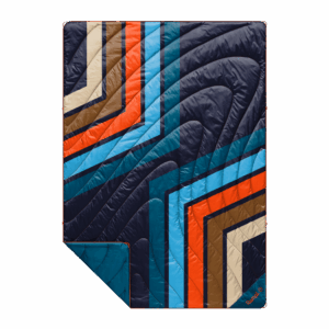 Original Puffy Blanket - Midnight Retro Stripes