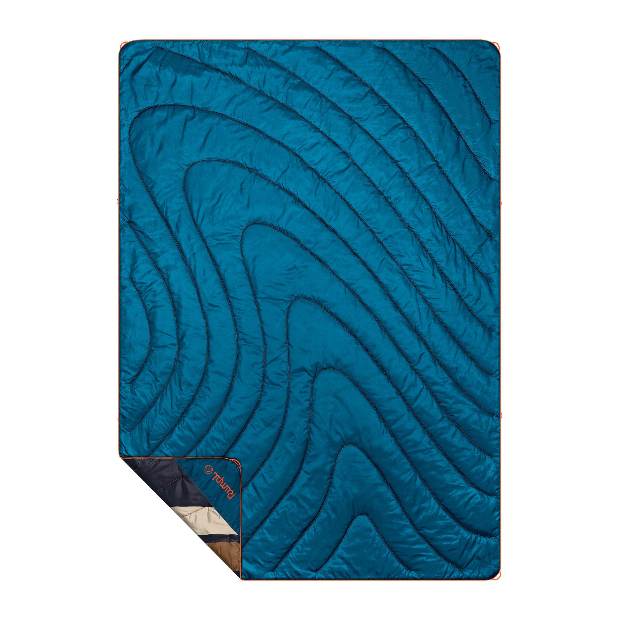 Original Puffy Blanket - Midnight Retro Stripes - Image 2