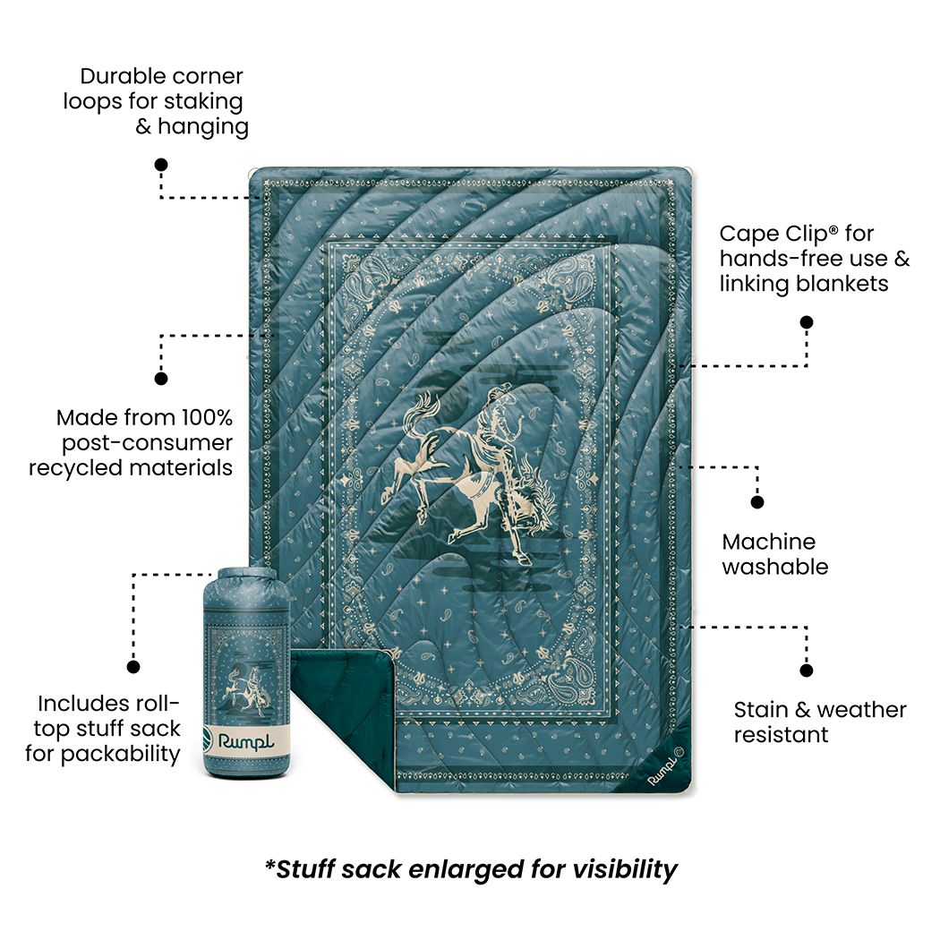 Original Puffy Blanket - Sage Bronco Bandana - Image 3