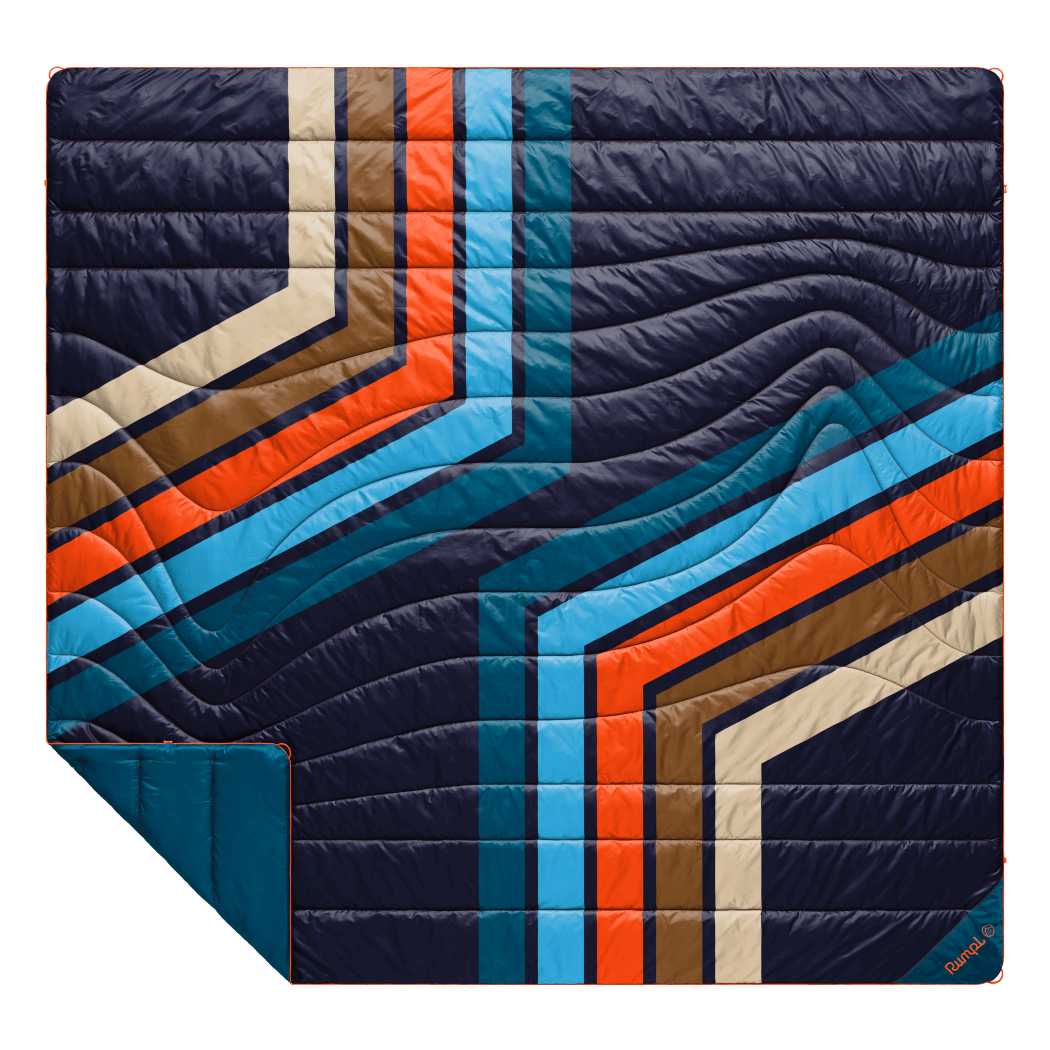 Original Puffy Blanket - Midnight Retro Stripes - Image 14