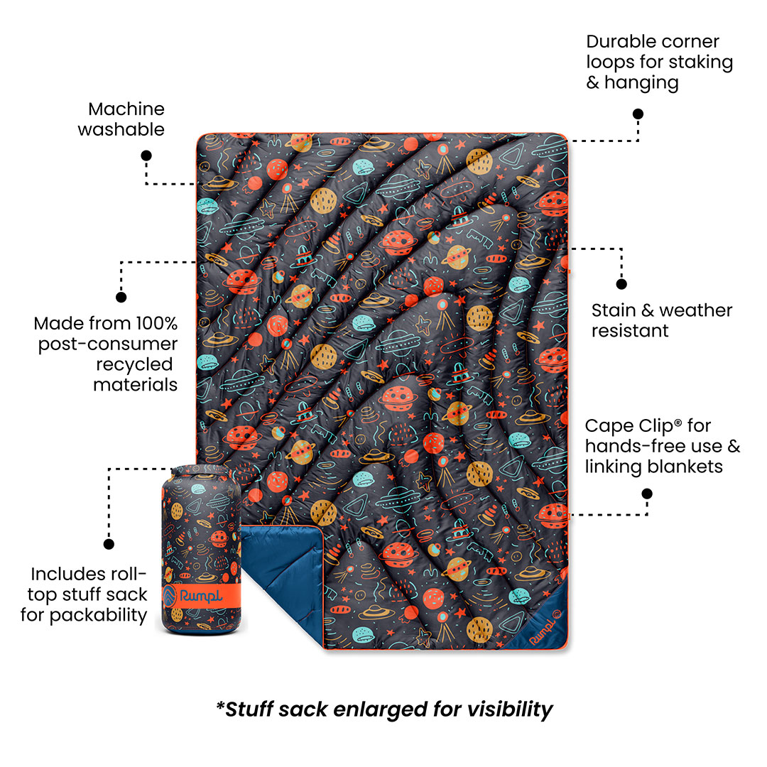 Original Puffy Throw Blanket - Bedtime Space Doodles - Image 3