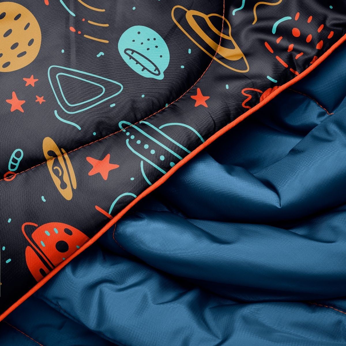 Original Puffy Throw Blanket - Bedtime Space Doodles - Image 5