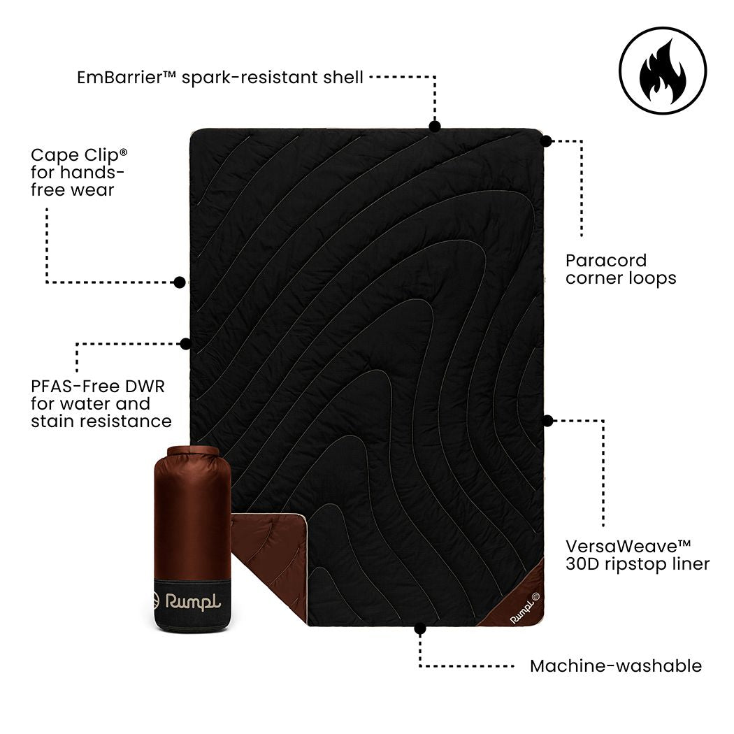 Campfire Puffy Blanket - Black Mocha - Image 3
