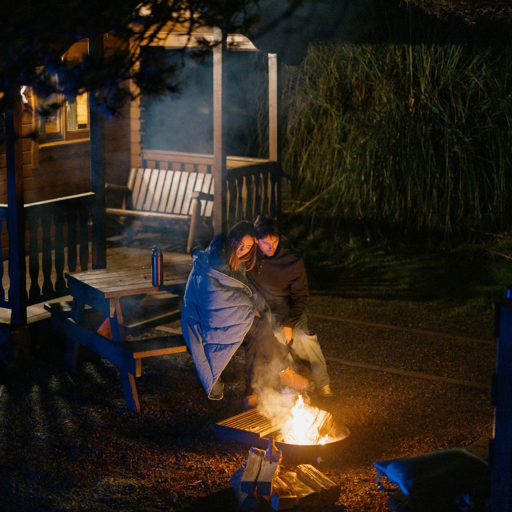 Campfire Puffy Blanket - Sage Navy - Image 9