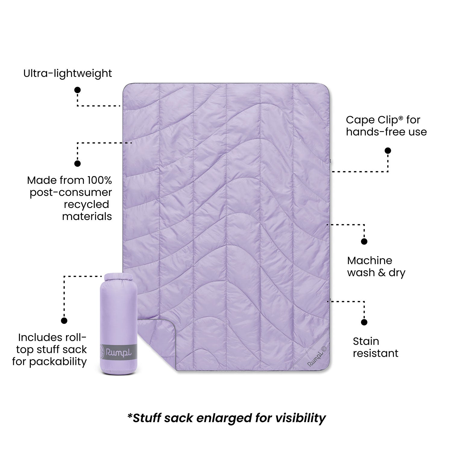 Travel Puffy Blanket - Lavender - Image 5