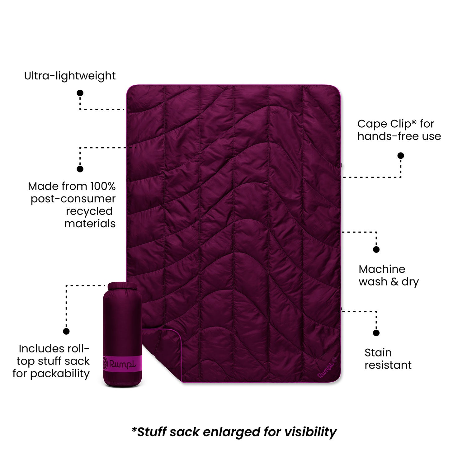 Travel Puffy Blanket - Plum - Image 6