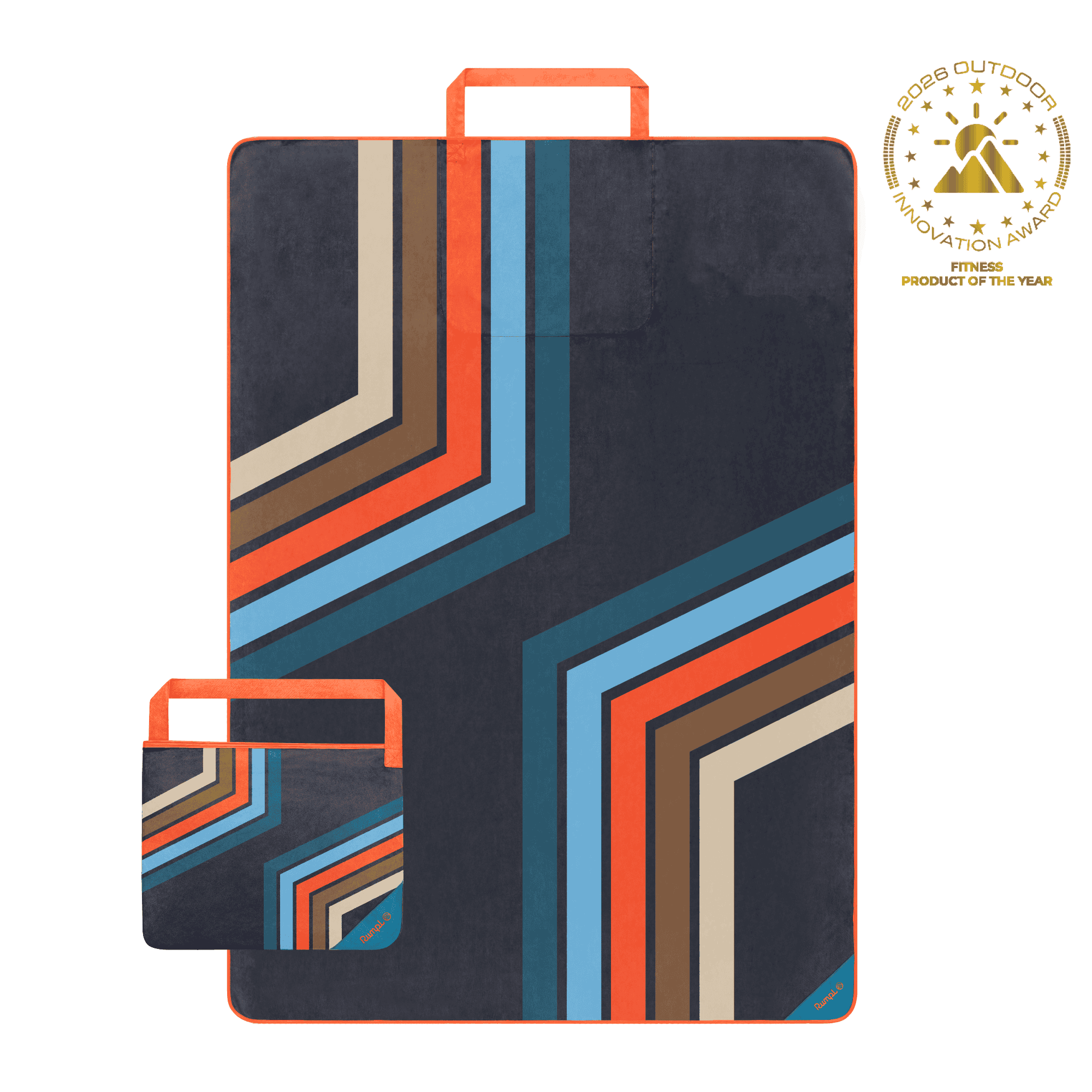 Tech Towel Tote - Midnight Retro Stripes - Image 12