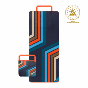 Tech Towel Tote - Midnight Retro Stripes